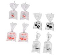 DRESSOOS de Boucles D'oreilles Pendantes Créatives Forme Poisson Rouge Lot de 4 Paires en Résine Légères et Colorées Plusieurs styles pour Femmes pour Fête ou Publicité Plusieurs styles