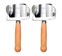 DRESSOOS Découpe Pâte Ronde Coupe-pâte à Raviolis 2pcs en Acier Inoxydable avec Bois Outil la Cuisine Simple D'utilisation et Quenelle