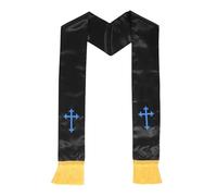 DRESSOOS Écharpe religieuse : accessoire pour la confirmation et le baptême, la remise de diplômes, les offices religieux, les chorales, les uniformes, etc. - Écharpe brodée avec croix pour adulte,