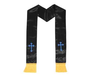 DRESSOOS Écharpe religieuse : accessoire pour la confirmation et le baptême, la remise de diplômes, les offices religieux, les chorales, les uniformes, etc. - Écharpe brodée avec croix pour adulte,