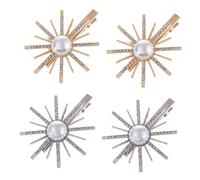 DRESSOOS Ensemble Daccessoires Pour Cheveux 4 Pièces Barrettes À Cheveux Bijoux Pour Le Côté Or/