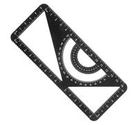 DRESSOOS Ensemble D'équerre Graduée Multifonction en Alliage D'aluminium Noir Portable Haute Visibilité pour Étudiants et Outils de Mesure de Dessin Précis