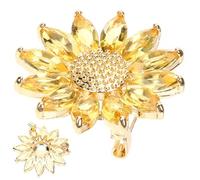 DRESSOOS Épingle à Fleur de Marguerite en Alliage et Cristal, Broche Décorative Charmante pour Paquet à Dos, Accessoire Élégant Vie Quotidienne et Fêtes