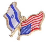 DRESSOOS Épingle de Revers Drapeaux Israël-usa Insigne Amitié Historique Épinglette Décorative pour Chemise Accessoire Patriotique Indépendance