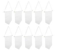 DRESSOOS Fanion Décoratif Mural en Lin Beige Lot de 10 avec Support en Bois pour Arts et Organisation d'Épingles