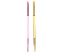 DRESSOOS Kit de 4 pinceaux pour manucure French Manucure : Pinceau double embout pour dessin précis des ongles - Application précise de gel de construction - Design gel dur - Fournitures