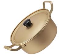DRESSOOS Korean Aluminum Ramen Pot With Lid Double Handles Small Noodle Cooking Pot For Instant Ramen Soups Camping Hiking Lightweight