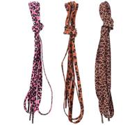 DRESSOOS Lacets Décoratifs Plats Léopard pour Baskets Lot de 3 Paires Résistantes à L'Usure Accessoires pour Chaussures de Sport Féminines 120X1X0,2 CM