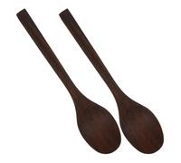 DRESSOOS Lot de 2 Cuillères en Bois Confortables à Tenir, Multifonctions pour Soupe et Miel, Ustensiles Cuisine en Bois Adaptés aux Familles