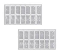 DRESSOOS Lot de 2 Moules Silicone Domino Réutilisables pour Loisirs Créatifs et Pâtisserie, Facile à Ranger, Matériau Silicone Blanc Adapté aux Garçon et Filles