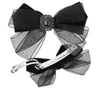 DRESSOOS Lot de 2 Pinces à Cheveux Nœuds Décoratifs Noirs en Tissu et Cristaux, Accessoires Polyvalents pour Coiffure Chic et Usage Quotidien ou Mariage