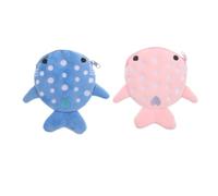 DRESSOOS Lot de 2 Porte-Monnaie Requin-Baleine - Porte-Monnaie en Peluche avec Fermeture éclair - Pochette -clés Requin pour Un Usage Quotidien ou comme Cadeau d'anniversaire