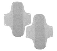 DRESSOOS Lot de 2 serviettes hygiéniques absorbantes maternité : serviettes hygiéniques en coton avec ailettes - Protège-slips lavables - féminines douces en coton pour femmes, grises