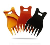 DRESSOOS Lot De 3 Peignes Incurvés À Lhuile Pour Hommes Outils De Coiffure Peigne À Laque Pour Cheveux Massage Doux Salon Usage Domestique - Pointes Souples Statiques Brun Ambré