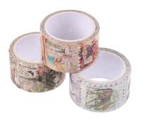 DRESSOOS Lot de 3 Rouleaux de Rubans Washi Adhésifs Autocollants Décoratifs Rétro en Washi, Légers et Portables, pour Décorer Laptops et Scrapbooks Style Aléatoire