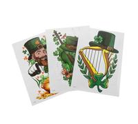 DRESSOOS Lot De 3 Temporaires Pour La Saint-Patrick Accessoires De Festival Irlandais Fournitures De Fête Shamrock Autocollants Pour Le Corps De La Saint-Patrick Pour La