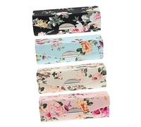 DRESSOOS Lot De 4 Étuis À Rouges À Lèvres À Imprimé Floral Style Rétro avec Broderie Miroir pour Ranger Vos Rouges À Lèvres