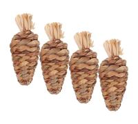 DRESSOOS Lot de 4 Jouets à Mâcher en Herbe pour et Cochons d'Inde Jouets à Mordre Naturels Réduit L'Ennui Favorise