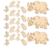 DRESSOOS Lot de 40 Morceaux de Bois Bruts D'animaux pour Artisanat Diy, Découpe Bois Créative, pour Activités Manuelles Garçon et Filles