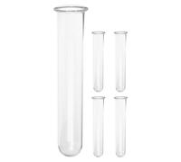 DRESSOOS Lot de 5 Tubes à essai en Verre avec Rebord - Station de Propagation hydroponique - Tubes à essai Transparents 11,2 x 3,6 cm, vases/jardinières pour Petites tiges, sans Terre