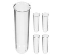 DRESSOOS Lot de 5 Tubes à essai en Verre avec Rebord - Station de Propagation hydroponique - Vase/jardinière Transparent 6 x 2 Pouces pour Petites tiges, sans Terre