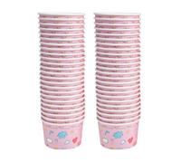 DRESSOOS Lot de 50 Bols Jetables en Papier Rose pour Crème Glacée et Yaourt, Capacité 300 Ml, pour Hôtels et Fêtes, Matériau Papier Épaissi