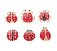 DRESSOOS Lot de 6 Épingles à Revers en Alliage Légères et Résistantes à Bon Dieu et Scarabée pour Décoration de Vêtements et Paquet à Dos