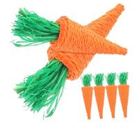DRESSOOS Lot De 6 Jouets À Mâcher en Forme De Carotte Et De Radis pour Animaux De Compagnie Tissés pour Lapin De Pâques