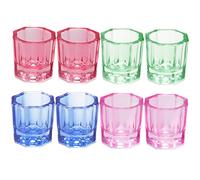 DRESSOOS Lot De 8 Coupelles À Ongles En Cristal Coloré, Accessoire De Manucure, Bol En Verre Décoratif Pour Manucure, Couleur Aléatoire