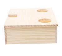 DRESSOOS Maison Bois pour Hamster Et Petits Animaux Cabane Décorative pour Cobaye Cachette Amusante Et Jouet Multifonctionnel Bois Naturel Habitat Sécurisé pour Rongeurs