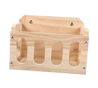 DRESSOOS Mangeoire en Bois pour Lapins Support Fixe Anti-gaspillage Design Ajouré Taille Horizontale pour Cage De Lapin