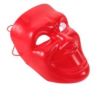DRESSOOS Masque Comédie- - Masque de bal masqué Sourire Rouge - Couvre-visage d'opéra avec corde - Couvre-visage vénitien intégral pour homme, accessoire de déguisement anonyme pour Halloween