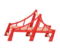 DRESSOOS Modèle de Pont Ferroviaire Rouge en Bois, de Pont de Train Solide et Non Déformable, pour Scène Ferroviaire et Développement Logique