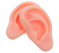DRESSOOS Modèle D'oreille en Silicone Réaliste Flexible pour Pratique de Piercing, Réutilisable, Couleur Rose, Paire Gauche et Droite, Accessoire pour Photographie de Boucles D'oreilles