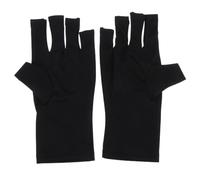 DRESSOOS Moufles UV Noirs en Polyester pour Manucure Gel, Ajustement Réduisant le Risque de Glissement, Protection Solaire pour Application de Faux-ongles à Domicile