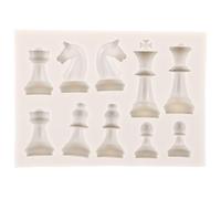 DRESSOOS Moule en Silicone pour Pièces D'échecs Blanc Réutilisable Surface Lisse, pour DIY Échecs et Loisirs Créatifs, 1 Set Complet