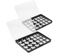 DRESSOOS Palette de Maquillage Magnétique Vide Espace Ample en As et Fer 2pcs Argenté pour Paquet à Main ou Trousse de Maquillage