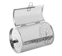 DRESSOOS Panier à Rôtir en Acier Inoxydable Argenté Conception Rotative 360° pour Fruits Secs et Noix, Porte Mobile Facile à Ouvrir, Cuisson Four