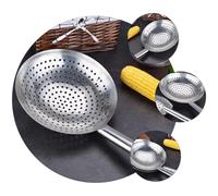 DRESSOOS Passoire à Fondue en Acier Inoxydable Argentée, Grosse Cuillère Filtrante Résistante la Chaleur pour Friture et Cuisson la Maison