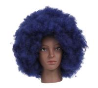 DRESSOOS Perruque Bouclée Africaine Perruques Afro Noires Pour Femmes Perruques Bouclées Cosplay Fil Haute Température Bleu