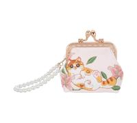DRESSOOS Porte-Monnaie brodé de Fleurs : Porte-Monnaie brodé Traditionnel Chinois, avec Fermoir et Anse en Perle, idéal comme Cadeau pour Le Nouvel an Chinois ou Un Anniversaire.