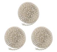 DRESSOOS Ruban Autocollant Strass et Perles Faux Blanc 1,5 Cm X 3 Rouleaux pour Décoration de Vêtements et Paquet, Texture Perle Luxueuse pour Fête D'anniversaire
