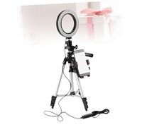 DRESSOOS Support Téléphone Multifonctionnel avec Anneau Lumineux LED Et Trépied Ajustable Éclairage Dimmable pour Vidéos Et Maquillage Compatible Majorité des Smartphones