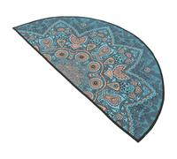 DRESSOOS Tapis de Bain Demi-Lune Style Ethnique en Polyester Absorbant, Décoratif et Pratique, Facile à Entretenir pour Salle de Bain ou Entrée, Design Bohème Unique
