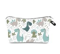 DRESSOOS Trousse à Maquillage Portable Imprimé Dinosaure en Polyester, Organisateur Multifonctionnel Rangement Cosmétique, Voyages