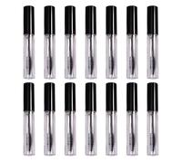 DRESSOOS Tube de Mascara Vide Transparent 4ml, Lot de 14 Set de Set de Pièces avec Bouchon Noir Brillant, Flacons Rechargeables pour Sérum Pousse-cils, pour Maquillage et Voyage