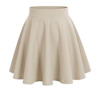 DRESSTELLS Jupe Mini Courte évasée en Polyester, Beige XL