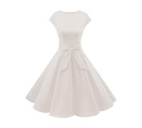 Dressystar Robe à 'Audrey Hepburn' Classique Vintage 50's 60's Style à Mancheron 1956White M