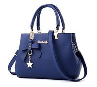 Dreubea AHDA Sac à bandoulière en cuir pour femmes, sac à main en PU (Navy Blue)
