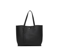 Dreubea Women's Soft Faux Leather Tote Shoulder Bag from, Big Capacity Tassel Handbag Black